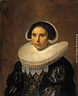 Van Canvas Paintings - Portrait of a woman, possibly Sara Wolphaerts van Diemen